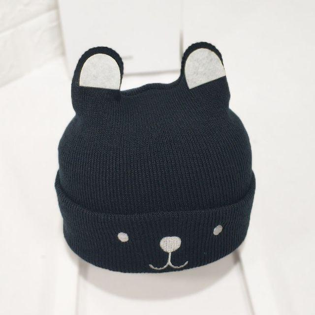 TOKO1234. TOPI KUPLUK RAJUT BAYI TELINGA DOGGY / TOPI KUPLUK UNISEX/ KUPLUK KEREN-Hitam / Black