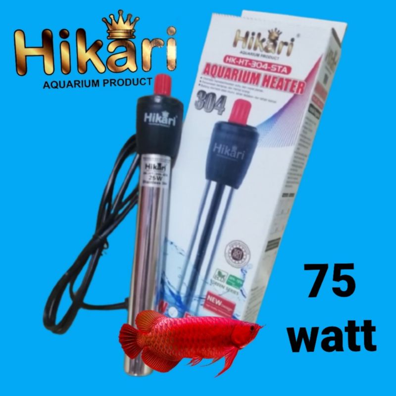 heater pemanas air aquarium heater hikari 75 watt stainless