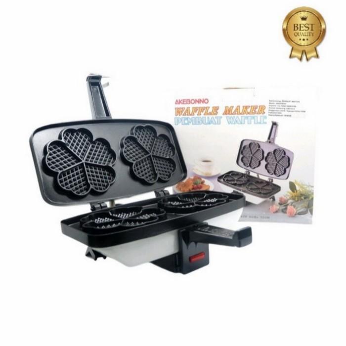 Waffle | Akebonno Cetakan Double Waffle Maker /Croffle Listrik Flower Th-L12