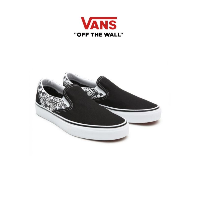 Vans Slip On Classic Black Asphalt Off The Wall Original