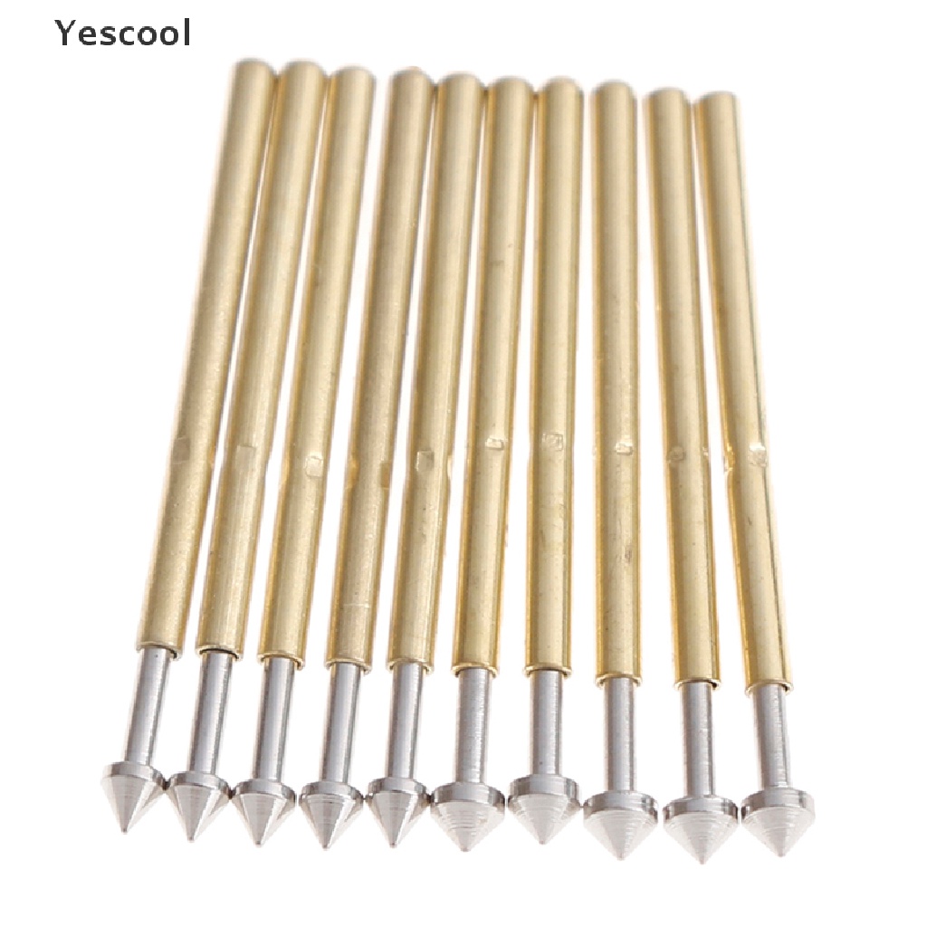 Yescool 100Pcs P75-E2 / E3 spring test probe pogo pin 1.3 / 1.5mm Kepala Kerucut 1.0mm