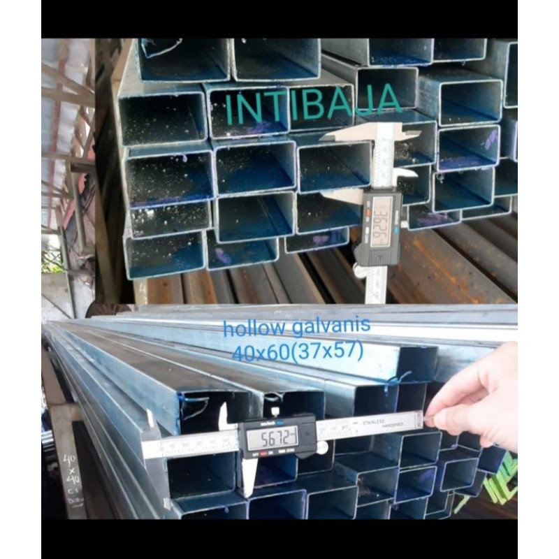 BESI HOLLOW GALVANIS 40 x 60 x 6m  tebal 1,5mm / tebal 2,0mm.