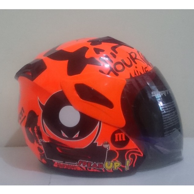 HELM GM  FIGHTER  SPEAK UP  ORANGE  FLUORESCENT SE