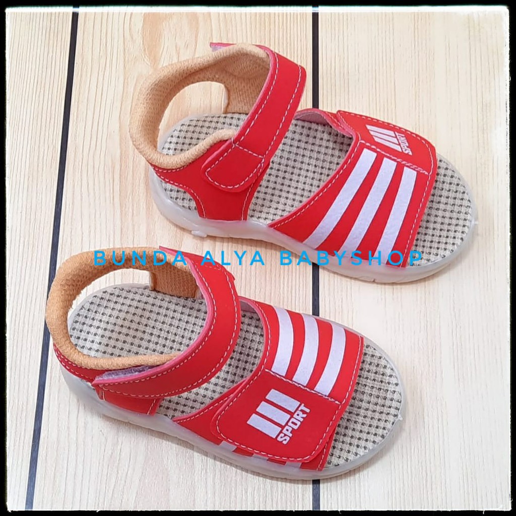 Sendal Anak Laki Laki Umur 1 2 3 4 Tahun MERAH Alas Karet - Sandal Anak Cowok Anti Licin SIze 22 - 30 ANti Licin