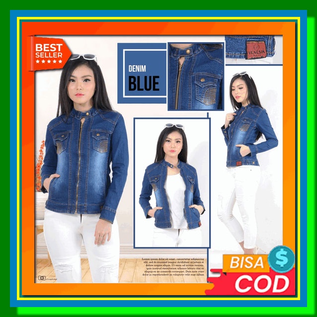 Crop Jacket Jeans Mutiara Import ( Jaket Jeans Import ) Jacket Kpop Wanita Mc Girl - Jaket Jeans Ker