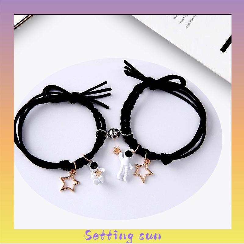 COD✨Gelang Couple Tali Isi 2 Magnet Attract Persahabatan Tangan Wanita Bracelet TN