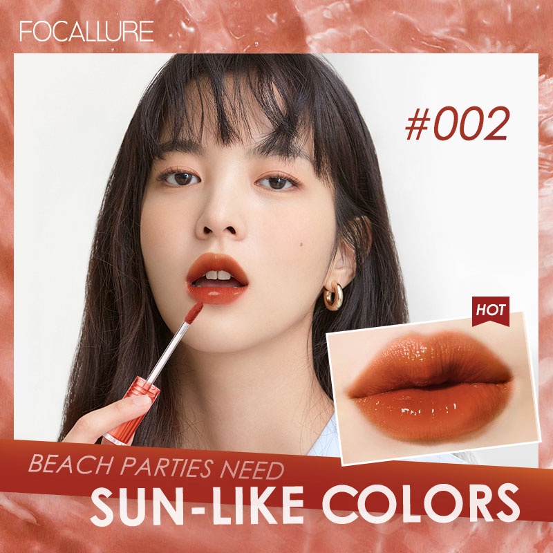 Focallure Jelly-Clear Dewy Lip Tint-Tahan lama Lipstick Pelembab Lip GlossLembut Lipstik Halus