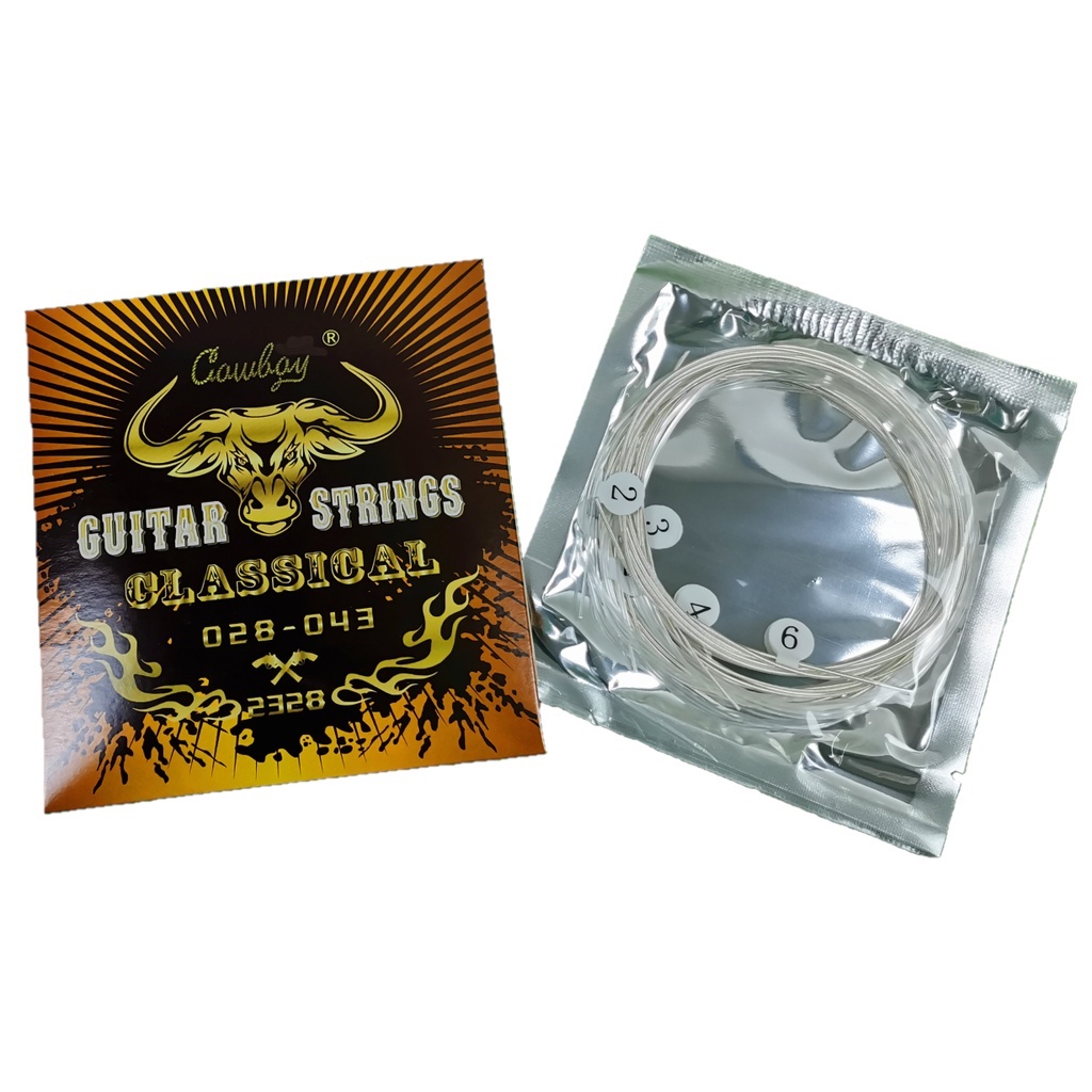 Senar gitar Cowboy 2328 klasik nylon 028-043 guitar strings classical bonus pick