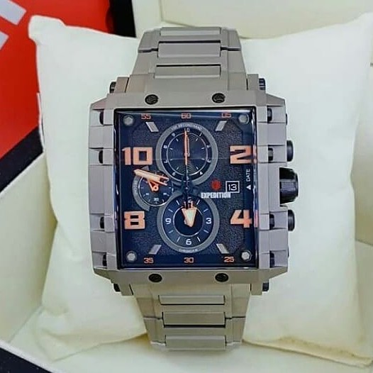 Expedition E6757 Jam Pria Titanium Grey Dial Orange. Original