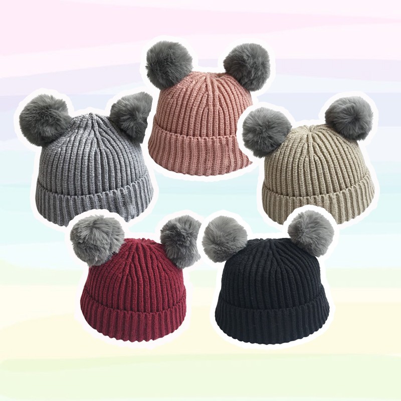 Kupluk PomPom Beinie// Kupluk Bayi Terlaris Dan Terbaru// PURANGSAKATO_SHOP.