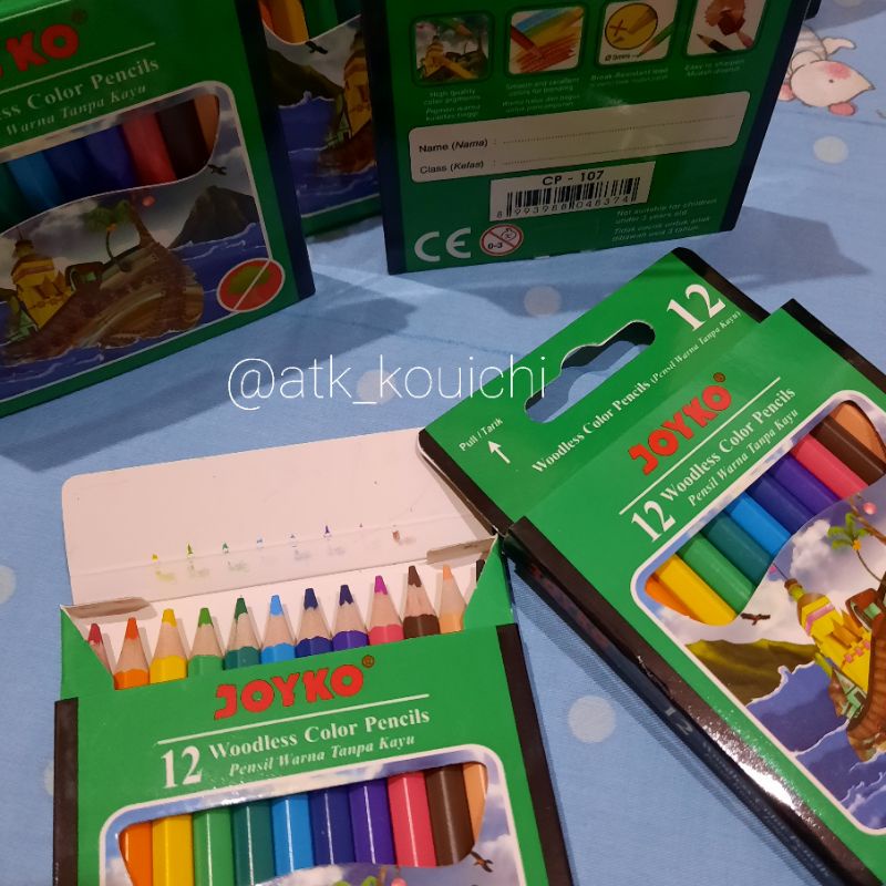 

PENSIL WARNA WOODLESS TANPA KAYU JOYKO CP-107 12 WARNA PENDEK | WOODLESS COLORED PENCILS 12 COLOURS | MEWARNAI MENGGAMBAR MELUKIS BEST SELLER JOYKO MURAH
