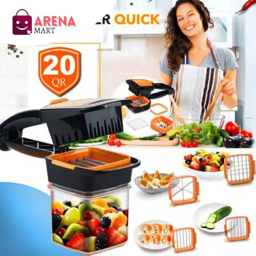 Chopper Pisau Set Dapur Multifungsi Serbaguna 5 in 1 Genius Nicer Dicer Perlengkapan Dapur G02-ARENA