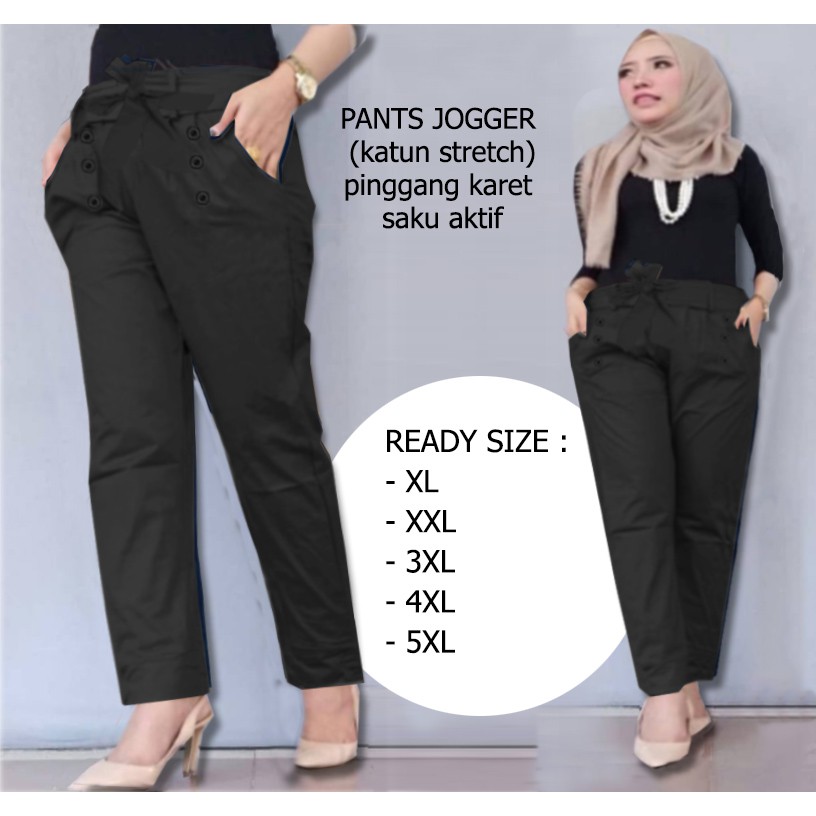 Pants Jogger Claudia - Central Grosir Fashion (CGF) - Ukuran XL-5XL - Matt Katun Stretch