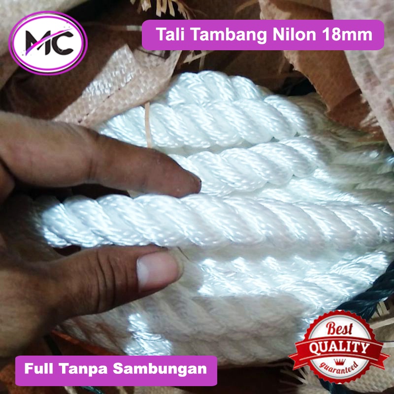 Tali Tambang Besar Nilon Nylon Rope 16mm 18mm Jumbo Pengikat Barang Putih Halus Qualitas Eksport Ikat Hewan Ternak Sapi Kerbau Domba Kambing Lembu