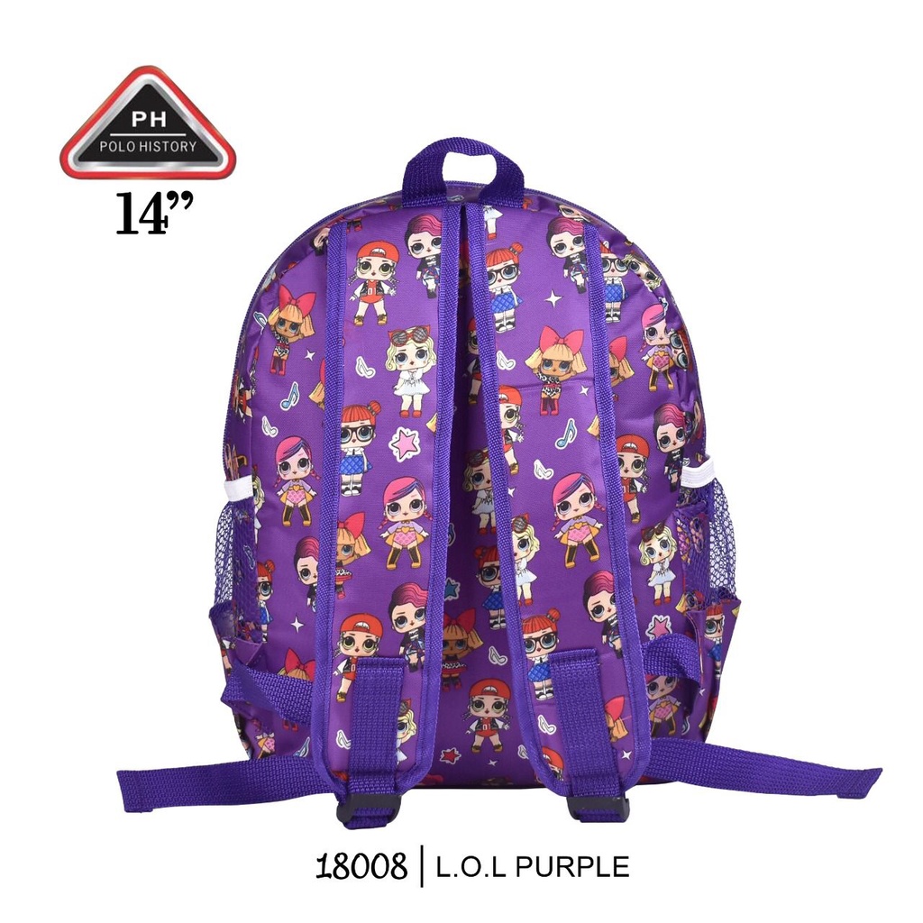 Tas Ransel Anak Karakter Full Motif  Lucu Bagus Polo History 14'' 18008 / Anti Air / Free Kotak Pensil