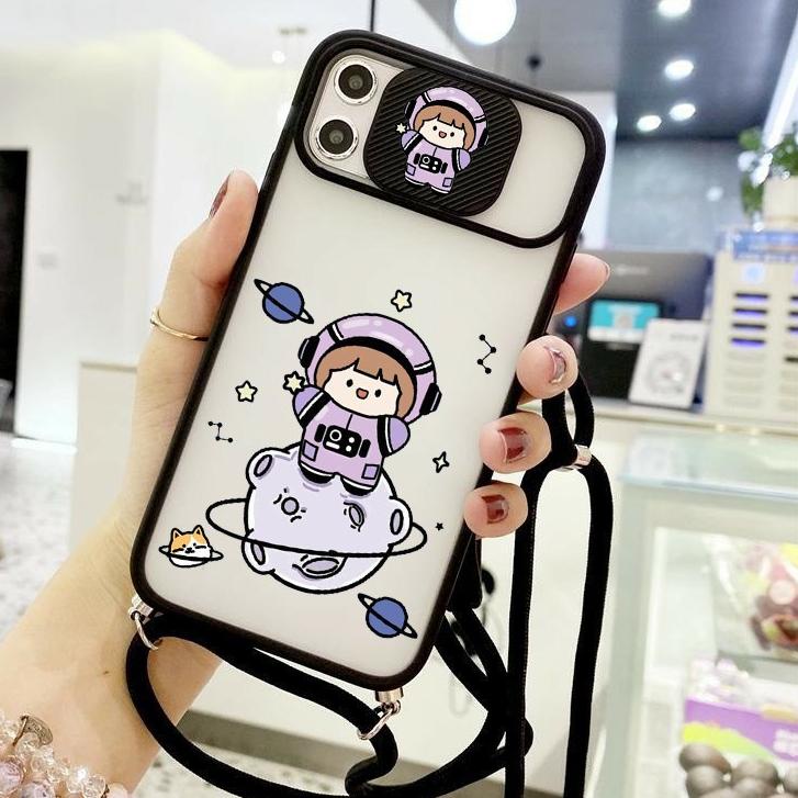Case Slide Kamera + Tali KG01 Oppo A76 A96 A36 - Slide Case Motif Lucu - Case Gratis Tali - Casing O