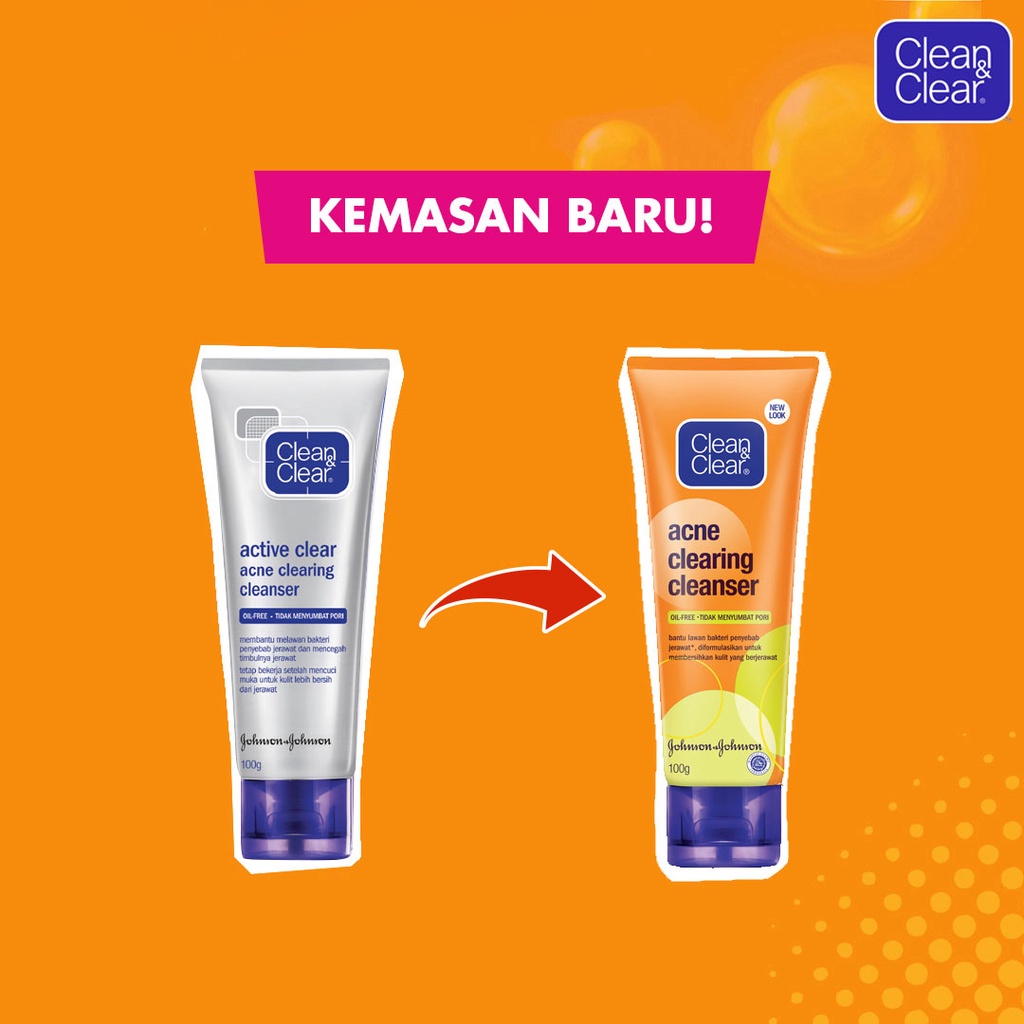 Clean &amp; Clear Acne Clearing Cleanser Sabun Cuci Muka Pembersih Wajah Jerawat  50gr/ 100gr