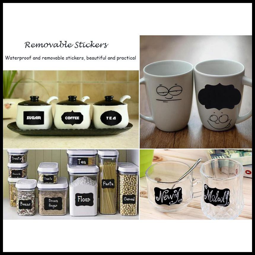 Grab Medan Hot Sale Alloyseed Stiker Label Blackboard Papan Tulis Removable 5 Pcs - Th002 - Bla