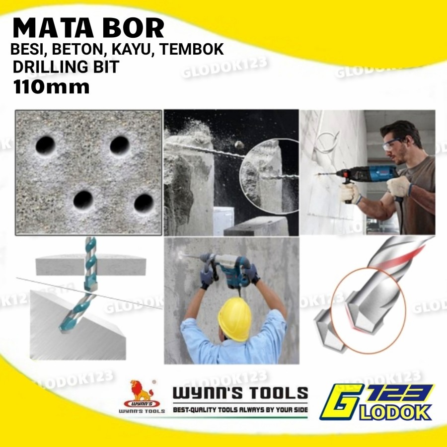 Mata Bor Besi Beton Tembok Kayu 8mm 10mm Drill Bit