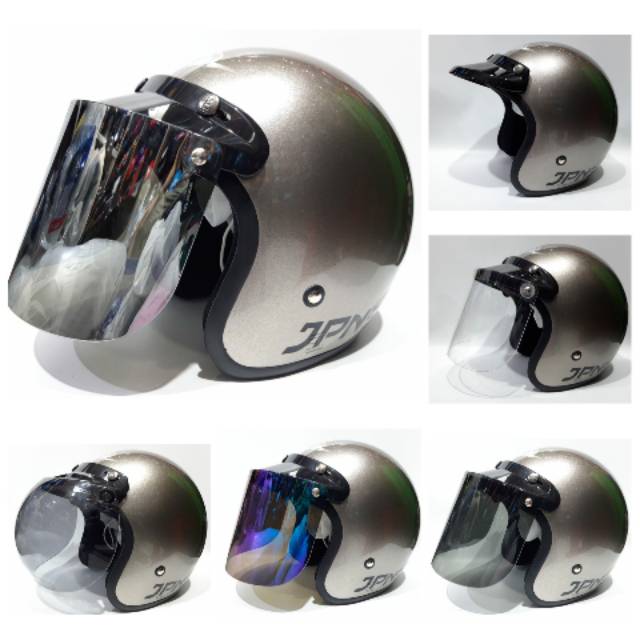 Helm Bogo Retro JPN ARC Granito glossy kaca flat/cembung