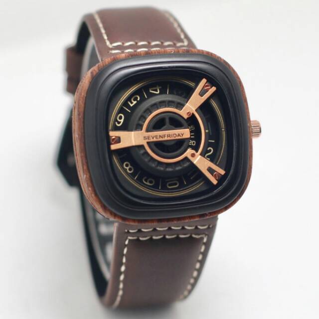 JAM TANGAN PRIA/COWOK SEVENFRIDAY KW SUPER KULIT TERBARU ELEGANT HARGA BERSAHABAT.