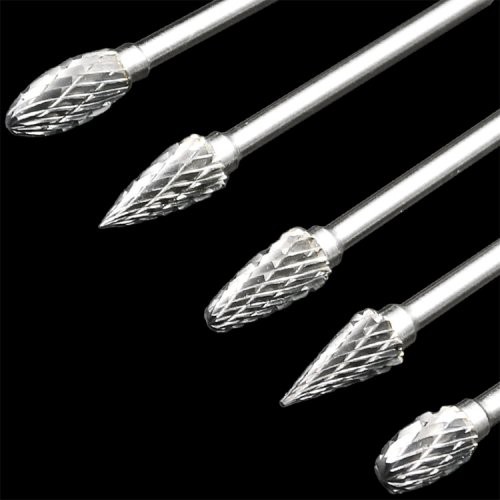 Mata Bor Tungsten Carbide Cone Spiral 1/8 Inch 10 PCS - Silver--JIGONG