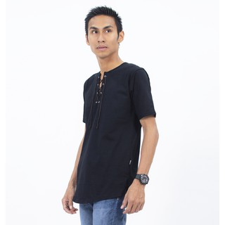 Okechuku IQBAL Kurta Kaos  Polos Casual Kekinian  Baju  Koko 