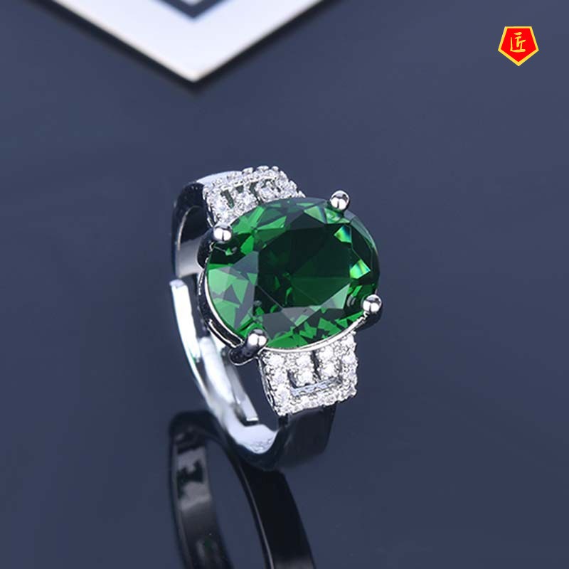 [Ready Stock]6 Karat Red Tourmaline Ring Female 18K Rose Gold