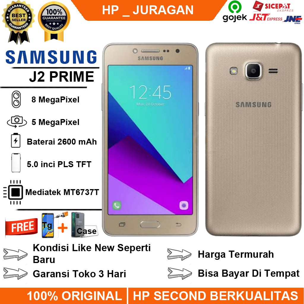 SAMSUNG J2 PRIME SECOND RAM 1.5 HANDPHONE ANDROID SEKEN HP BEKAS HENPON MURAH LIKE NEW GRESS BARU