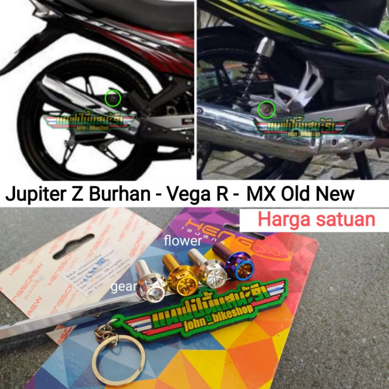 Baut Probolt Gantungan Knalpot Jupiter Z Burhan Vega R Mx Old New Silver Gold Blue Stainless Heng