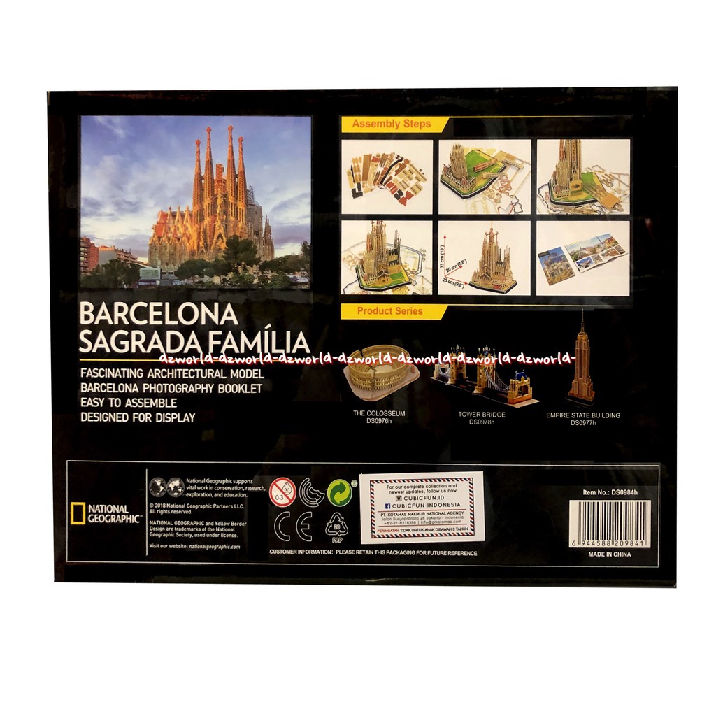 National Geographic Barcelona Sgrada Familia Puzzle 3D