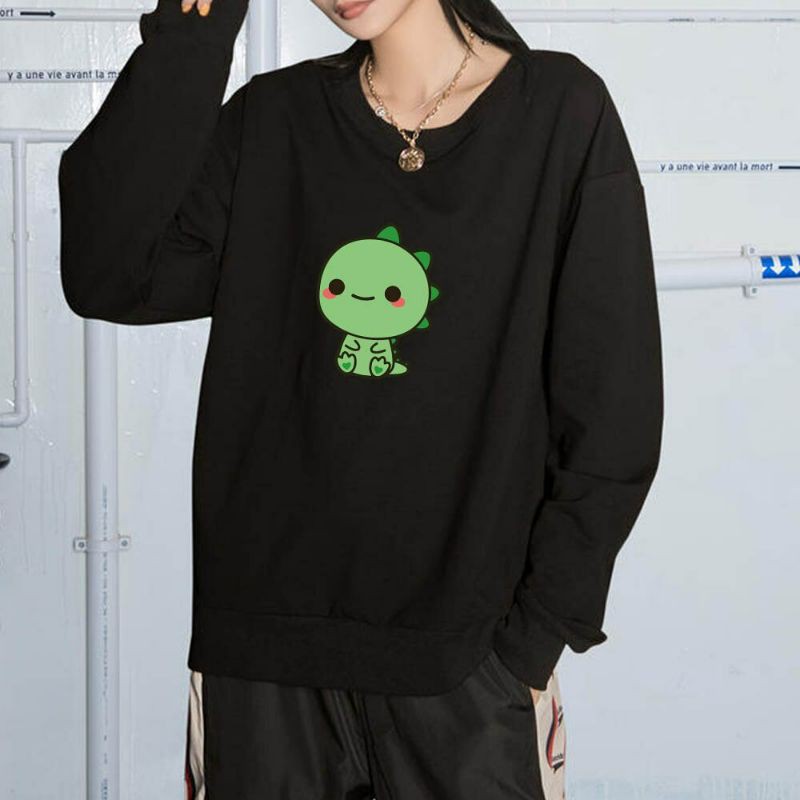 S - XXXXXL(6X) Crewneck Dinosaur BIGSIZE Sweater DINO Sweatshirt Kawaii CUTE Style OVERSIZE