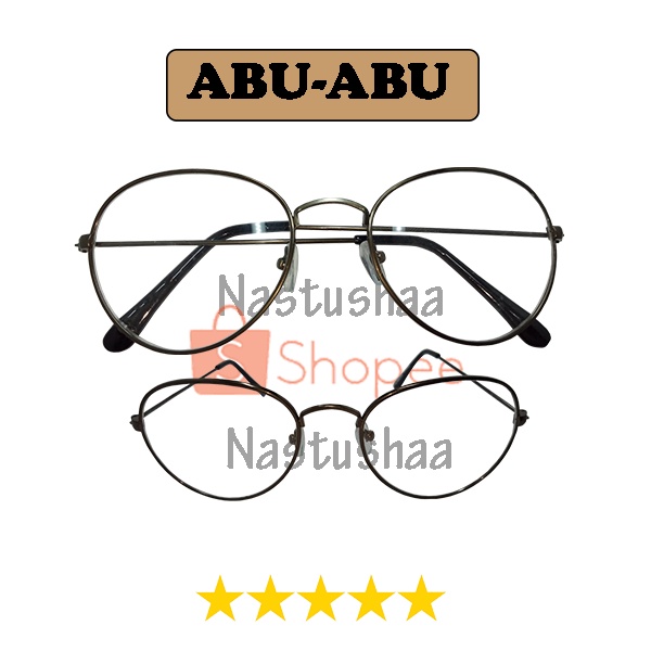 Kacamata Fashion Wanita dan Pria Gaya Retro Oval Eyeglasses Metal Frame Lensa Normal Unisex NOCASE