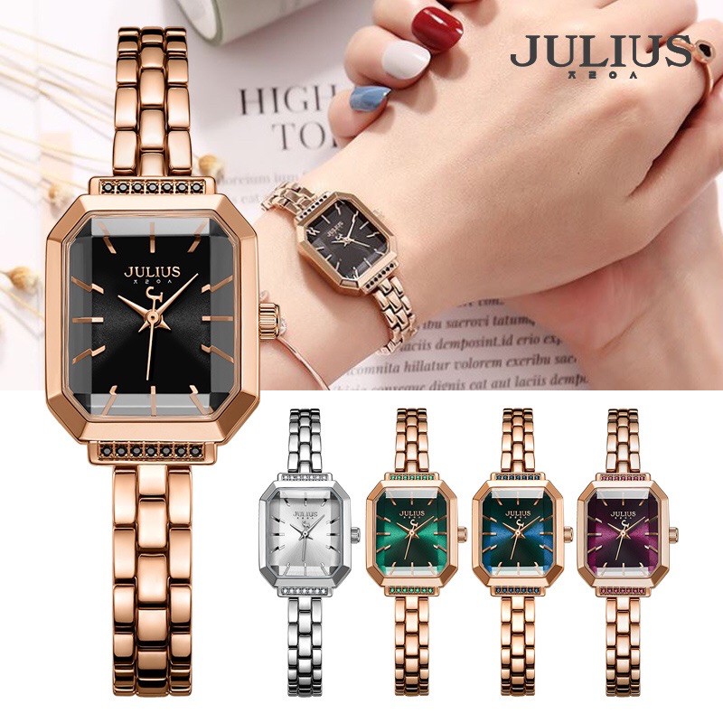 JULIUS JA-1064 Official Store Bagsomnia Kotak Wanita Elegan Rantai Gelang Korea