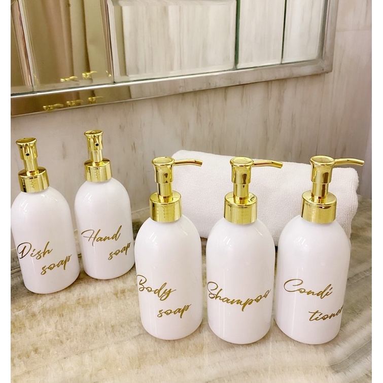 botol 250ml NEW gold PLATINUM LUXURY. aesthetic bottle refill tempat sabun cair pump estetik