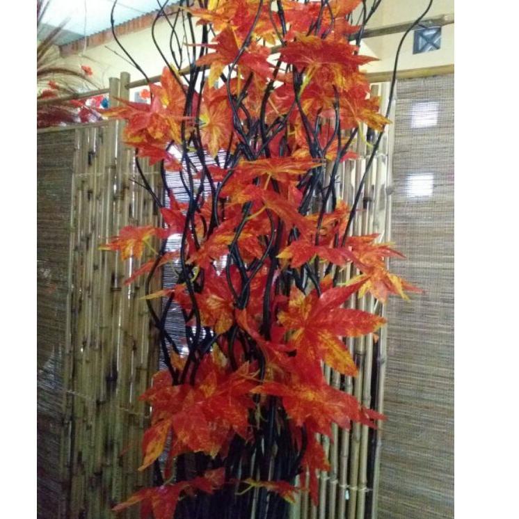 LWL.16Ap22ᶜ– 10bambu ulir daun maple jari Oren