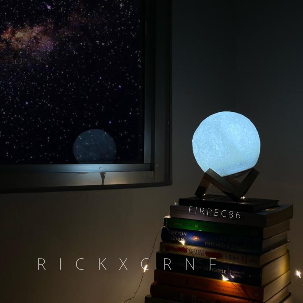 F86 Moon Lamp Lampu Tidur Bentuk Bulan 13CM 16 warna RGB + Remote