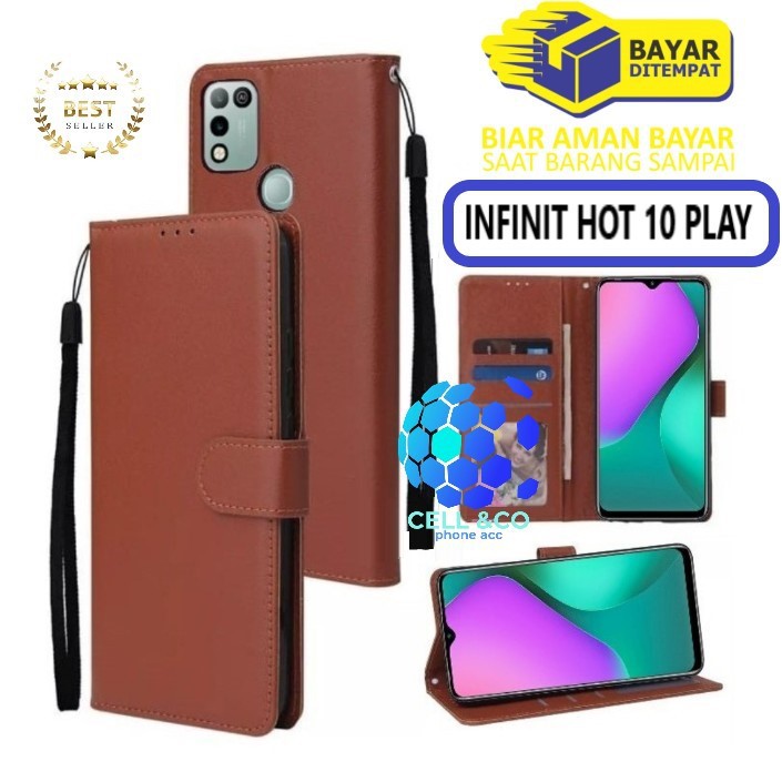 Flip cover INFINIX HOT 10 PLAY Flip case buka tutup kesing hp casing hp flip case leather wallet