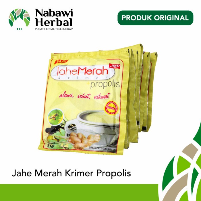 

Jahe Merah Krimer Propolis JMP Renceng isi 12 Sachet