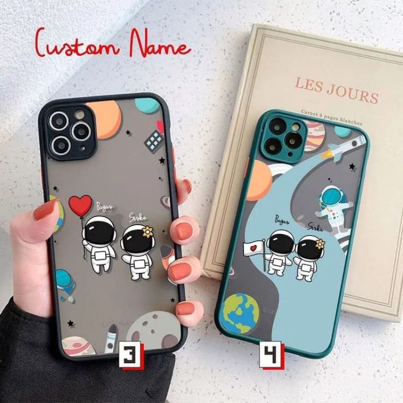Aero Case Edition Couple Astronot. Bisa Custom Nama. For All Tipe Handphone