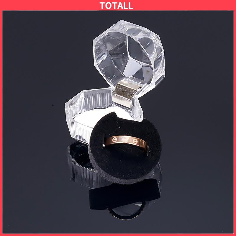 COD Kotak Cincin Mini Kotak Perhiasan Plastik Stud Earrings Cincin Kalung Perhiasan Kotak Kemasan Kotak Display-Totall