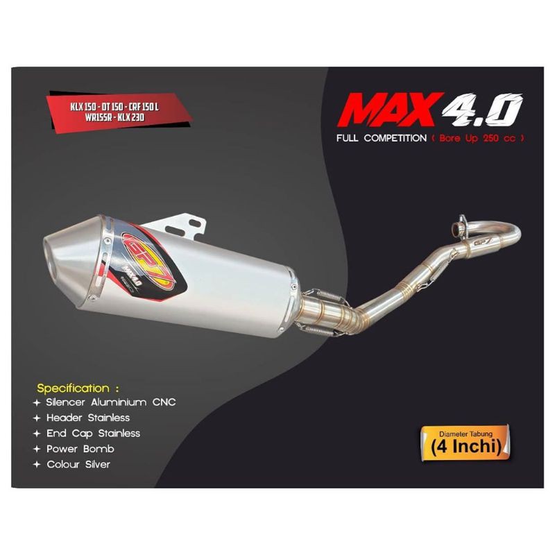 Gp7 MAX 4.0 full kompetisi for klx150/dt150/crf150L bore up 175cc - 250cc