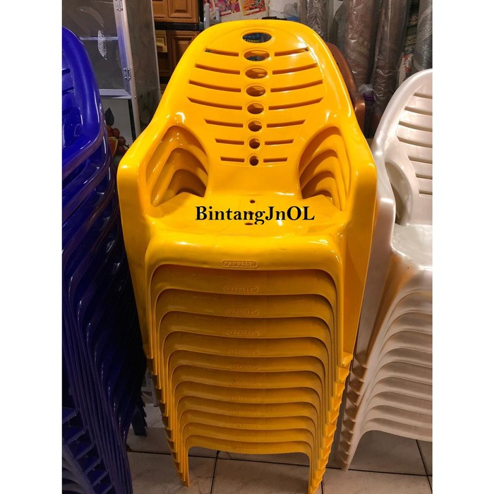 KURSI PLASTIK NAPOLLY SENDER SANTAI 909 MIRING KURSI SANTAI - KUNING