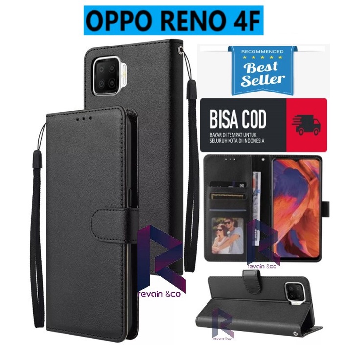 CASE OPPO RENO 4F FLIP WALLET LEATHER KULIT PREMIUM SARUNG BUKA TUTUP FLIP CASE OPPO RENO 4F