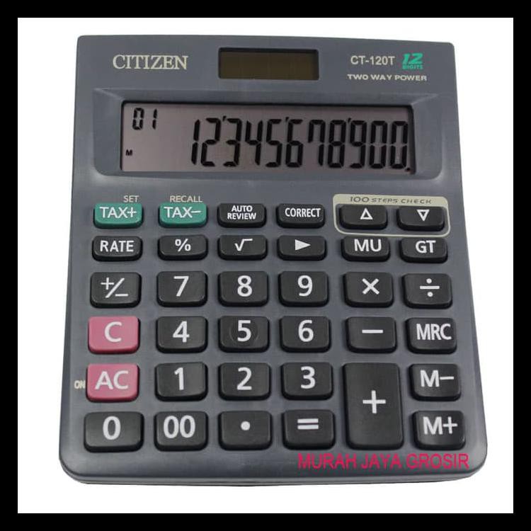 

Terlaris Citizen Ct-120T Kalkulator Penghitung 12 Digit Chek And Corect 2 Power Keren
