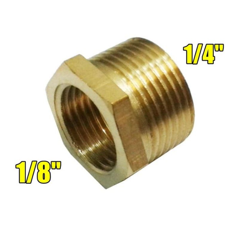 Sambungan Nepel Selang Kompresor 1/4" Konektor Pen Brush 1/8" Ring Verlop Kuningan