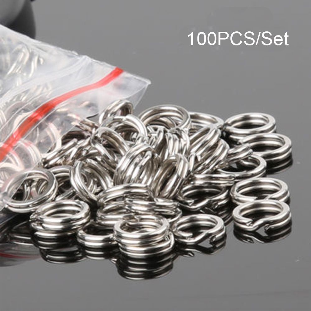 TOP 100PCS Lot Fish Connector Hot Stainless Steel Fishing Split Rings Portable Durable Line Tackle High Quality Swivel Snap