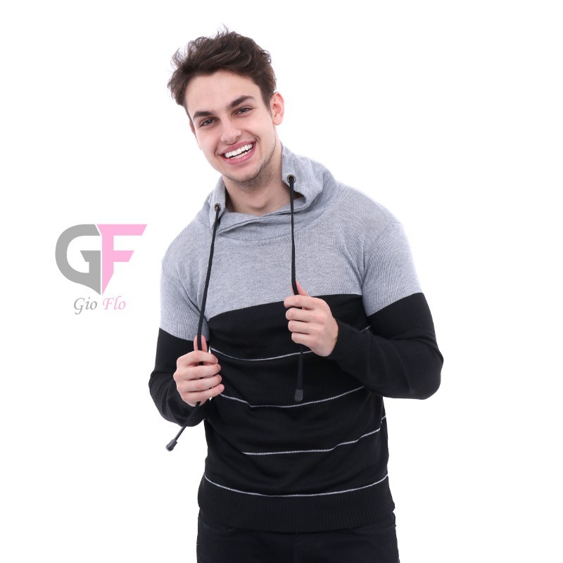 GIOFLO Sweater Pria Kekinian Kombinasi Warna / SWE 630