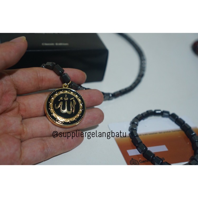 PROMO Kalung Terapi Lafaz Allah Gold Kecil GANNAMYONG emas kado muslim supplier aksesoris kesehatan