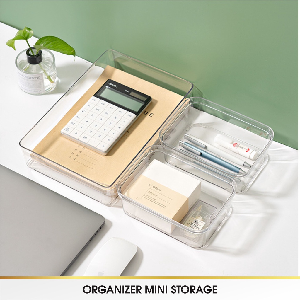 Acrylic Akrilik Storage Drawer Kotak Pembatas Sekat Laci Organizer Organiser Stationery Sendok Meja Dapur Plastik Acrylic